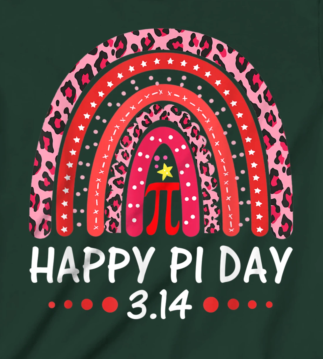Happy Pi Day Mathematics Math Symbol Teacher Leopard Rainbow T-Shirt, Kid T-Shirt and Women T-Shirt