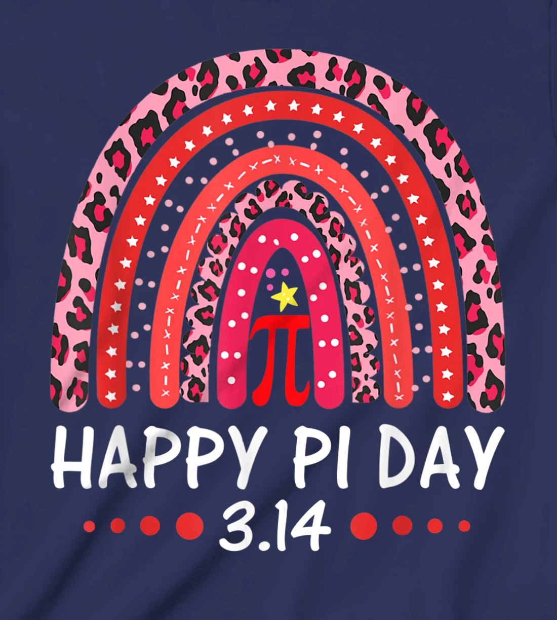 Happy Pi Day Mathematics Math Symbol Teacher Leopard Rainbow T-Shirt, Kid T-Shirt and Women T-Shirt