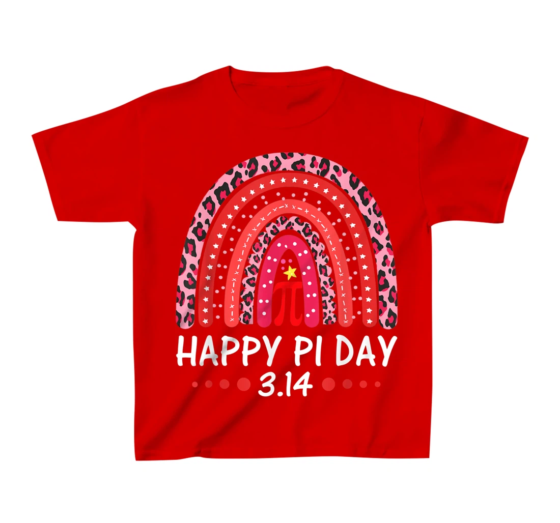 Happy Pi Day Mathematics Math Symbol Teacher Leopard Rainbow T-Shirt, Kid T-Shirt and Women T-Shirt