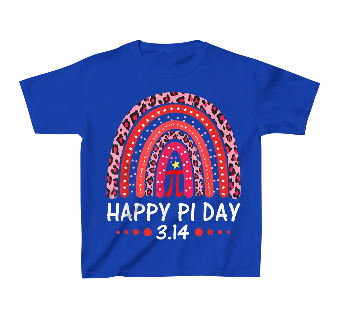 Happy Pi Day Mathematics Math Symbol Teacher Leopard Rainbow T-Shirt, Kid T-Shirt and Women T-Shirt