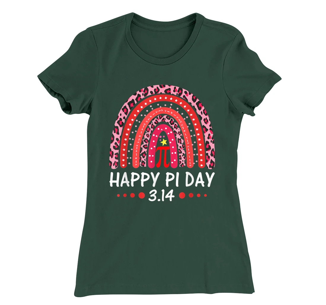 Happy Pi Day Mathematics Math Symbol Teacher Leopard Rainbow T-Shirt, Kid T-Shirt and Women T-Shirt