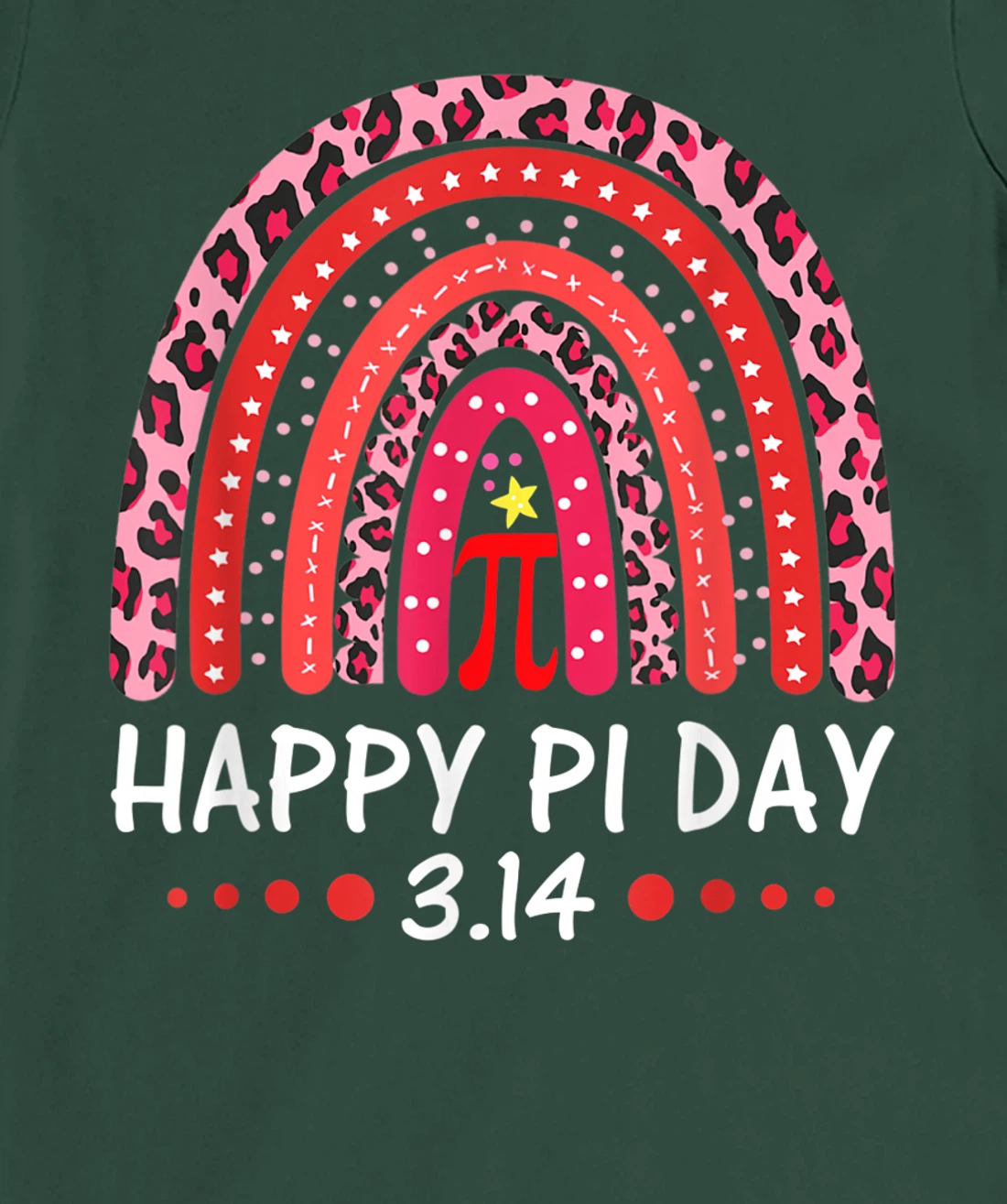 Happy Pi Day Mathematics Math Symbol Teacher Leopard Rainbow T-Shirt, Kid T-Shirt and Women T-Shirt