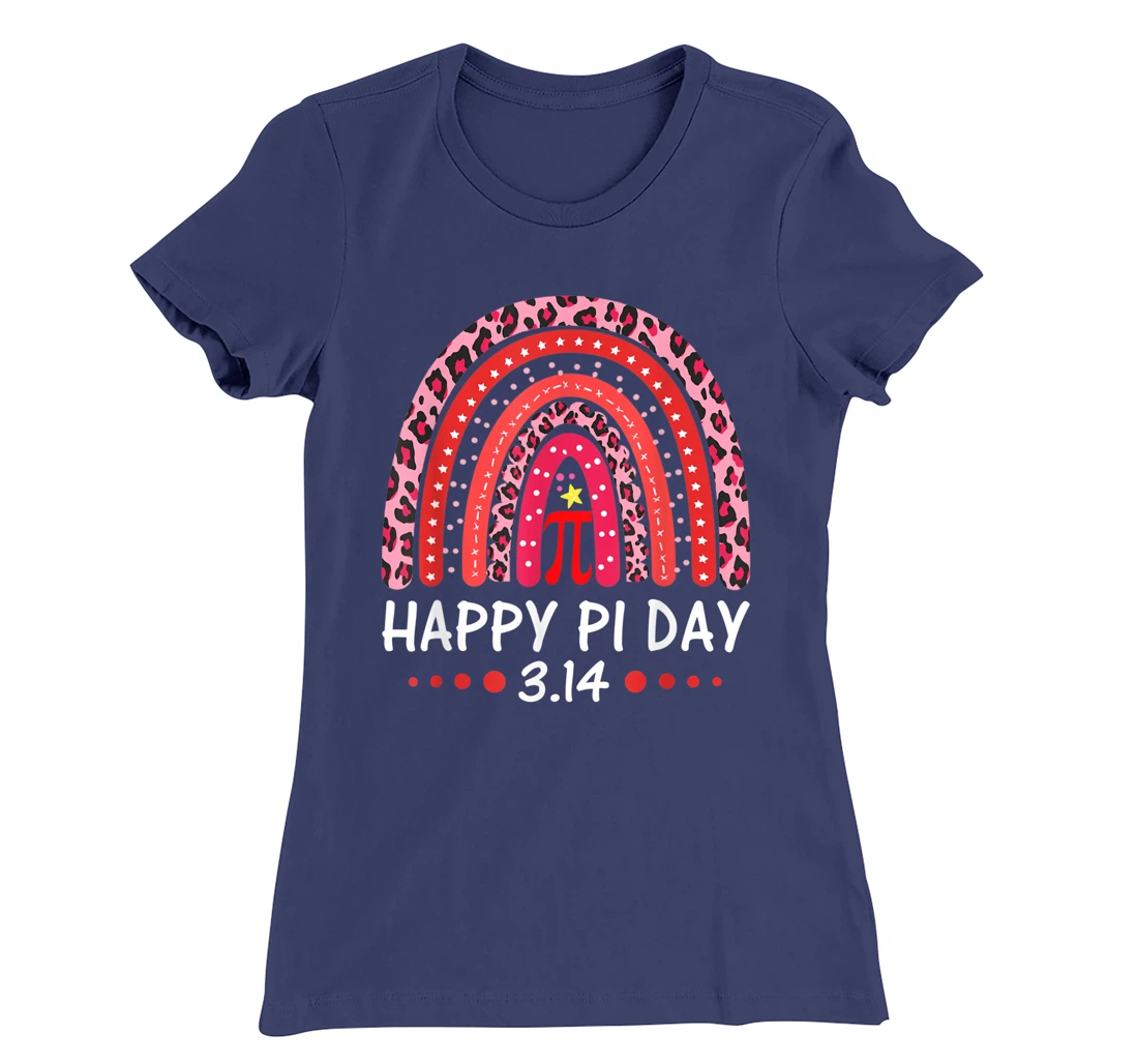 Happy Pi Day Mathematics Math Symbol Teacher Leopard Rainbow T-Shirt, Kid T-Shirt and Women T-Shirt