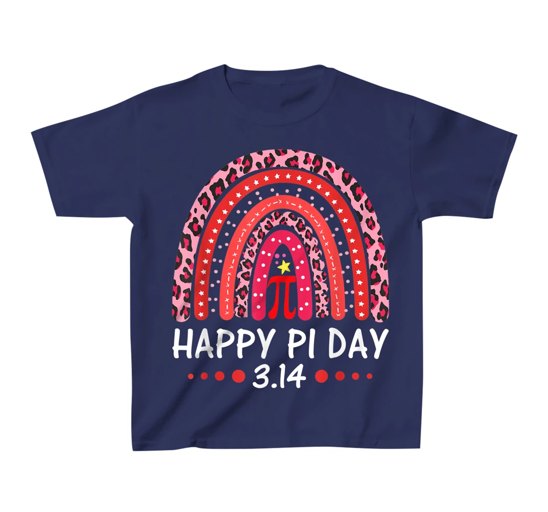 Happy Pi Day Mathematics Math Symbol Teacher Leopard Rainbow T-Shirt, Kid T-Shirt and Women T-Shirt