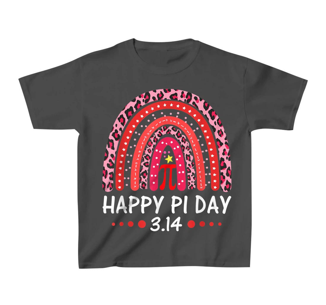 Happy Pi Day Mathematics Math Symbol Teacher Leopard Rainbow T-Shirt, Kid T-Shirt and Women T-Shirt