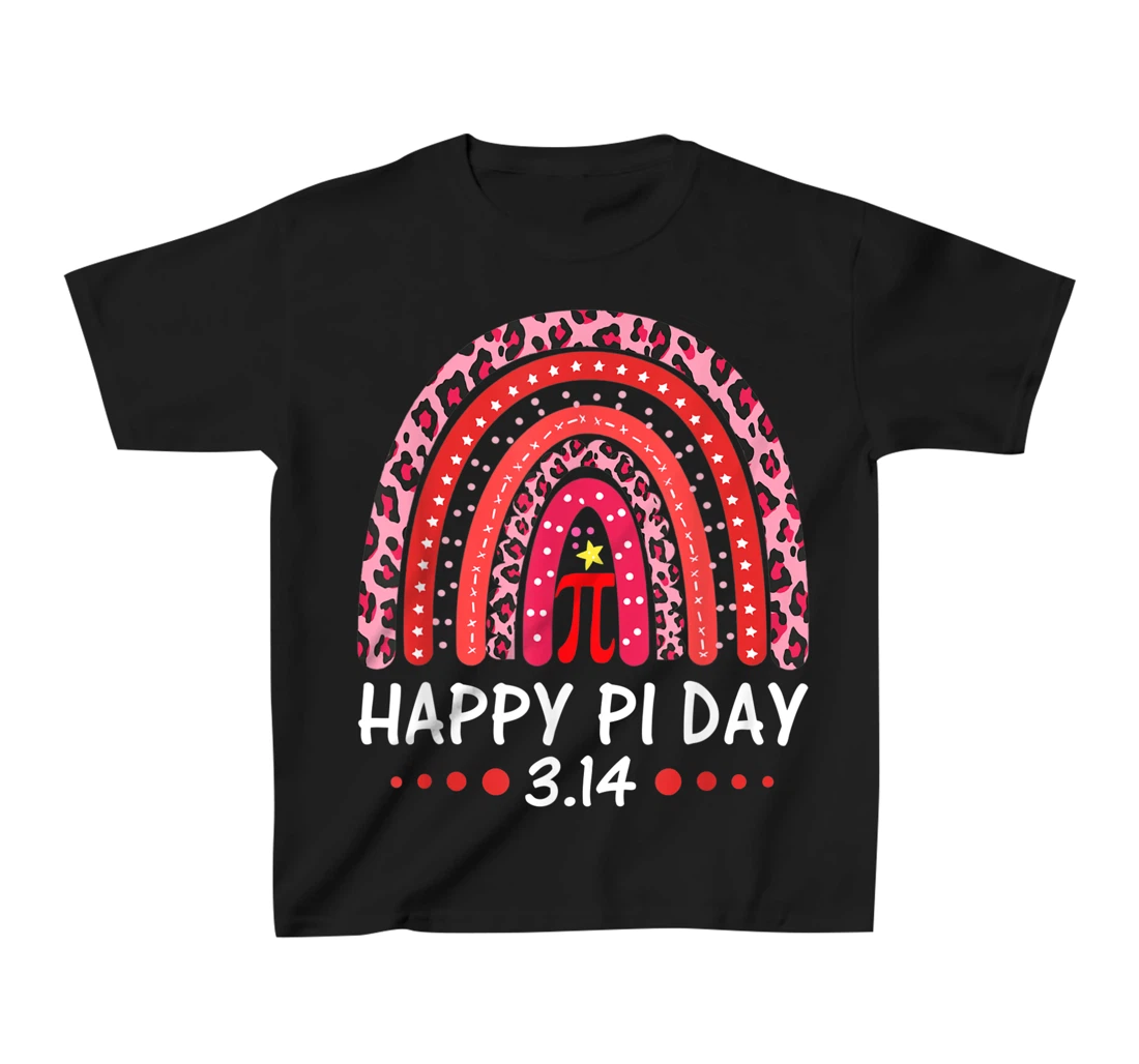 Happy Pi Day Mathematics Math Symbol Teacher Leopard Rainbow T-Shirt, Kid T-Shirt and Women T-Shirt
