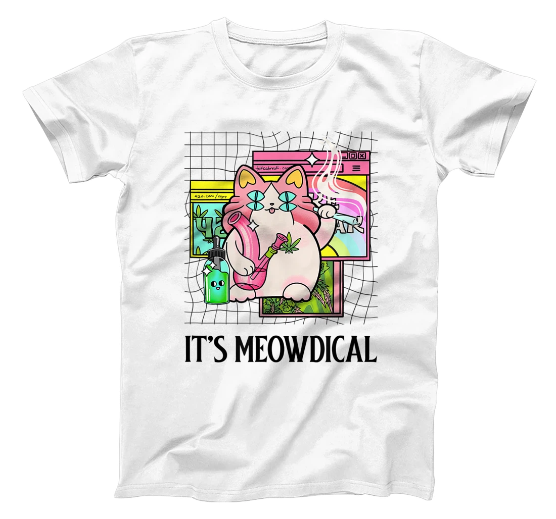 It's Meowdical Funny Stoner Cat Kawaii Vaporwave Weed Gift T-Shirt, Women T-Shirt
