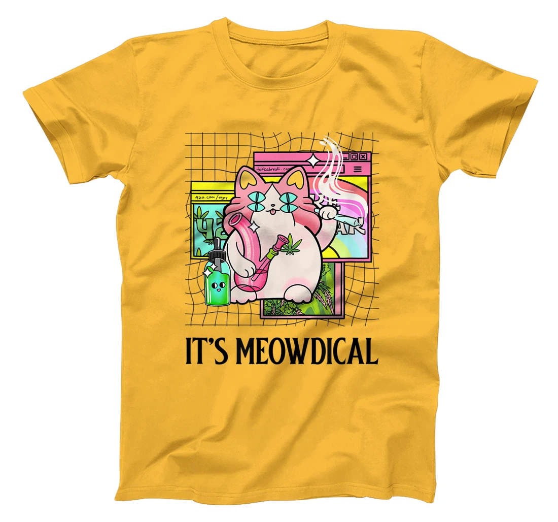 It's Meowdical Funny Stoner Cat Kawaii Vaporwave Weed Gift T-Shirt, Women T-Shirt