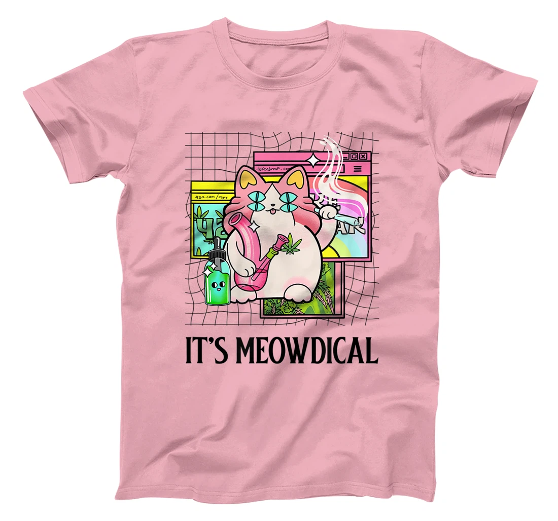 It's Meowdical Funny Stoner Cat Kawaii Vaporwave Weed Gift T-Shirt, Women T-Shirt