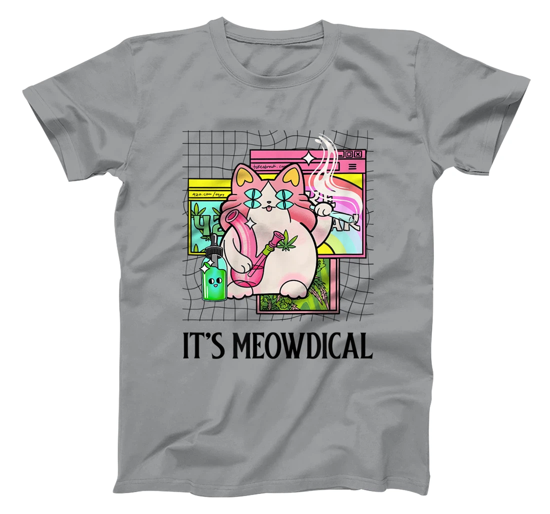 It's Meowdical Funny Stoner Cat Kawaii Vaporwave Weed Gift T-Shirt, Women T-Shirt