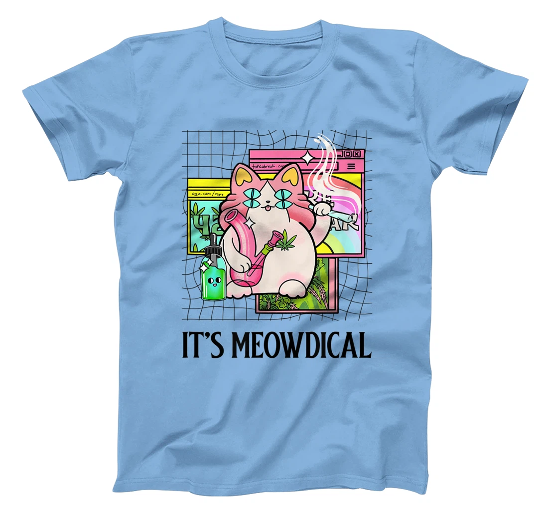 It's Meowdical Funny Stoner Cat Kawaii Vaporwave Weed Gift T-Shirt, Women T-Shirt