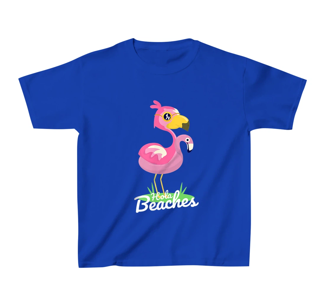 Hola Beaches Funny Summer Beach Flamingo Sunglasses T-Shirt, Kid T-Shirt and Women T-Shirt