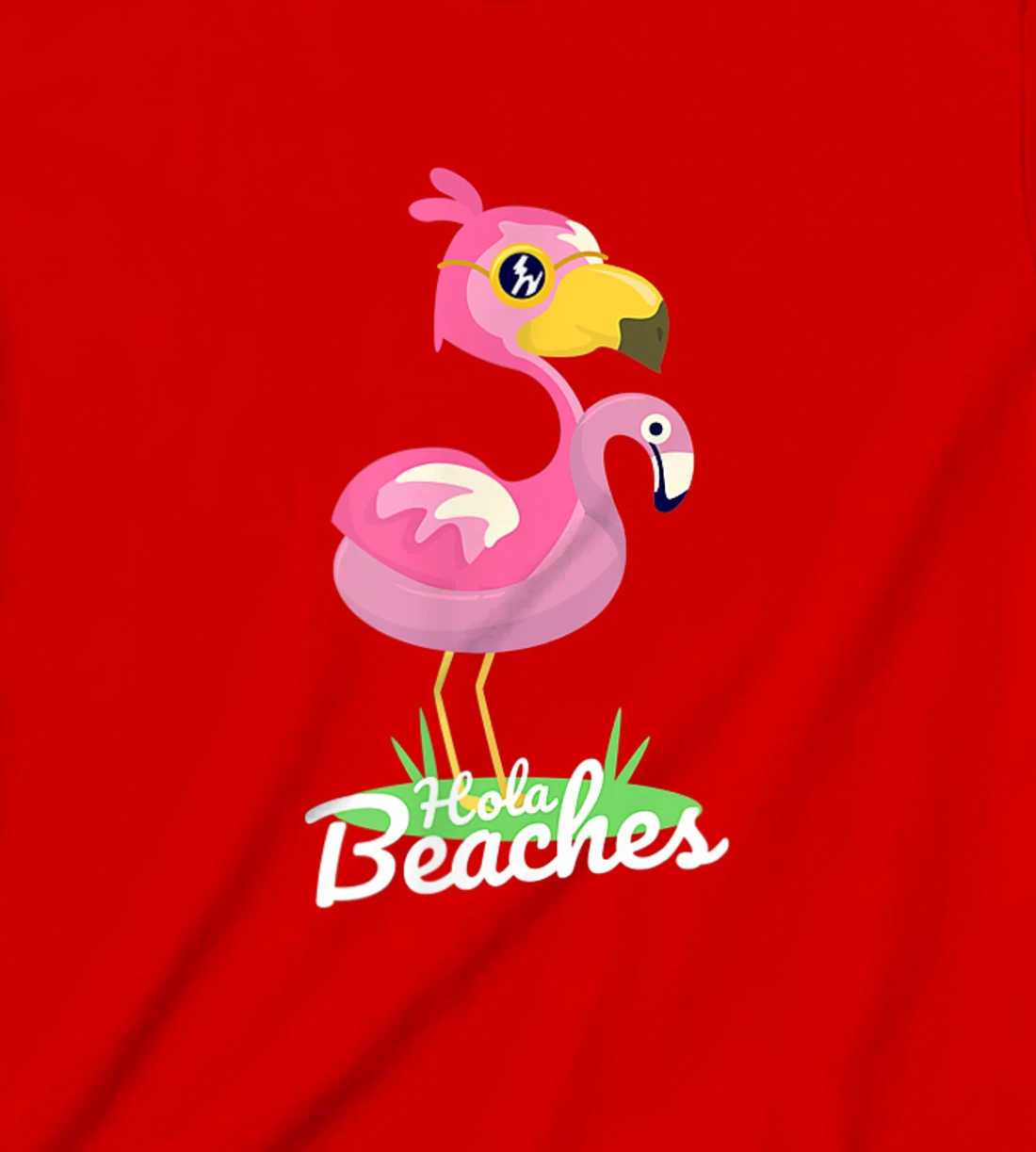 Hola Beaches Funny Summer Beach Flamingo Sunglasses T-Shirt, Kid T-Shirt and Women T-Shirt