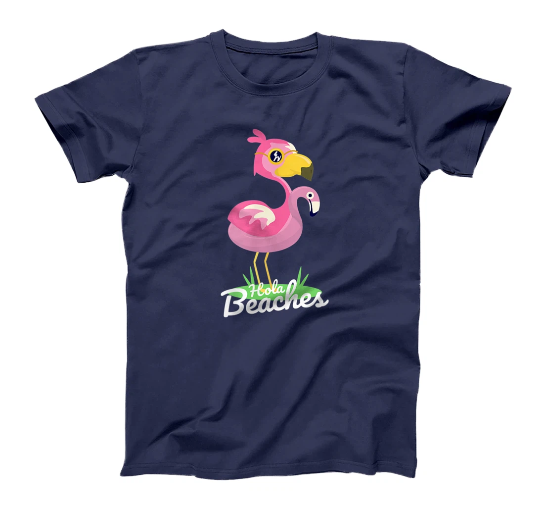 Hola Beaches Funny Summer Beach Flamingo Sunglasses T-Shirt, Kid T-Shirt and Women T-Shirt