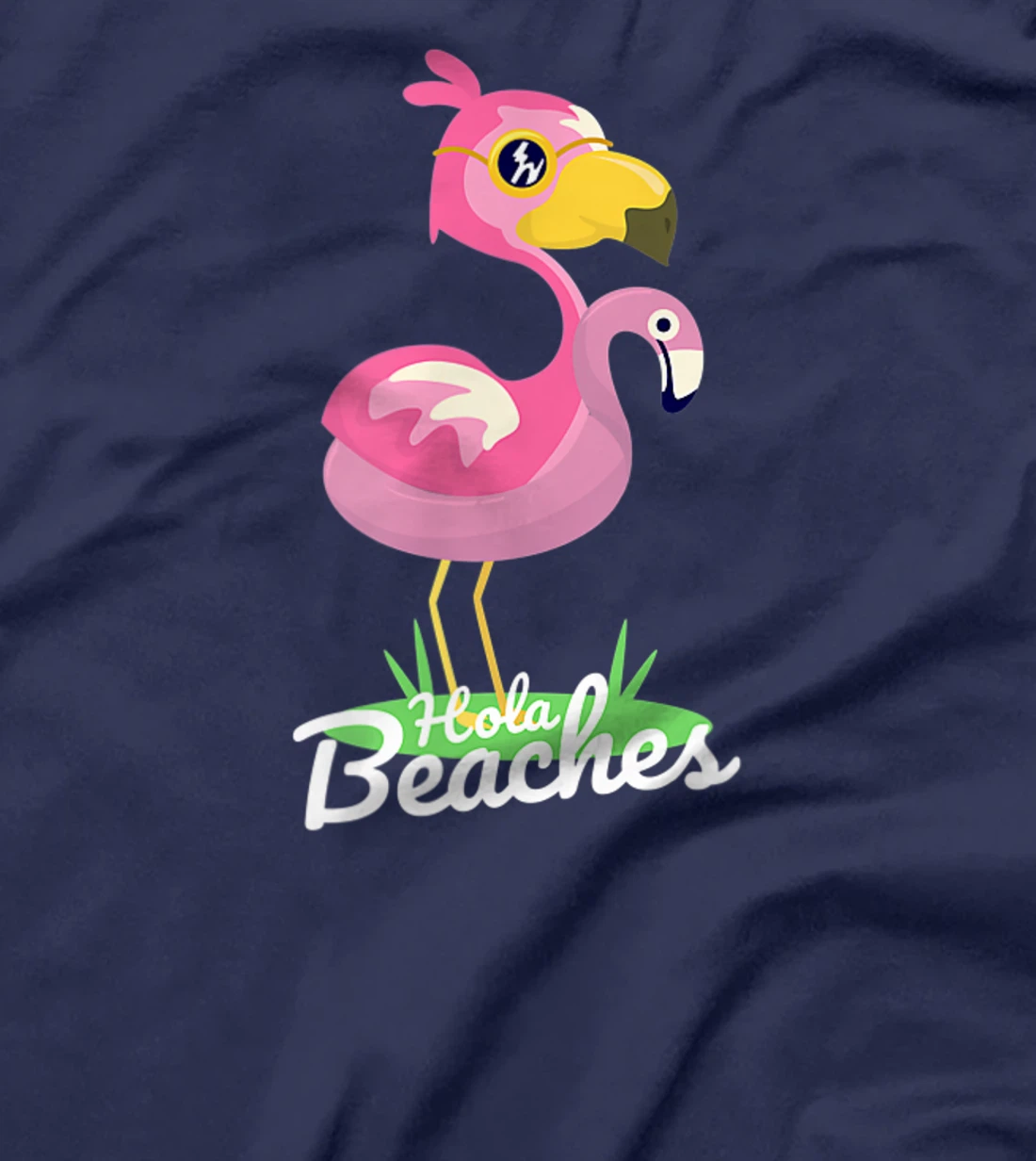 Hola Beaches Funny Summer Beach Flamingo Sunglasses T-Shirt, Kid T-Shirt and Women T-Shirt