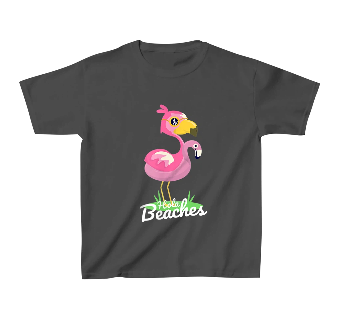 Hola Beaches Funny Summer Beach Flamingo Sunglasses T-Shirt, Kid T-Shirt and Women T-Shirt