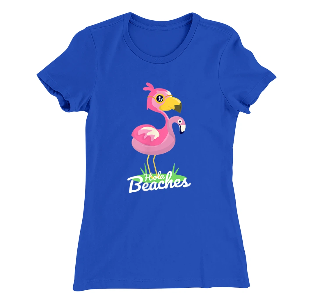 Hola Beaches Funny Summer Beach Flamingo Sunglasses T-Shirt, Kid T-Shirt and Women T-Shirt