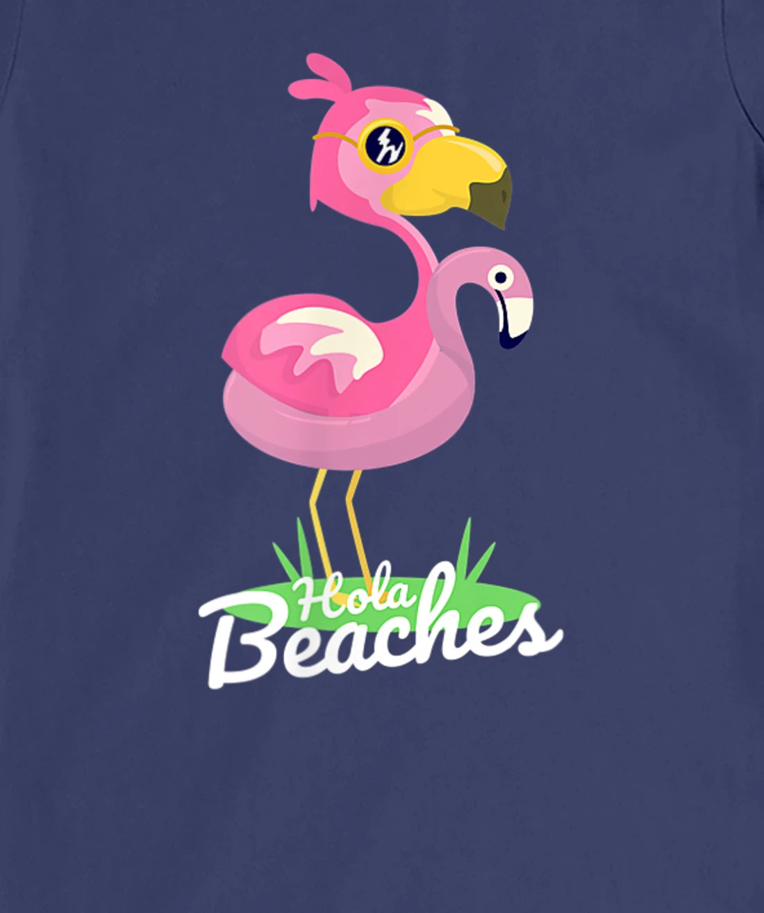Hola Beaches Funny Summer Beach Flamingo Sunglasses T-Shirt, Kid T-Shirt and Women T-Shirt