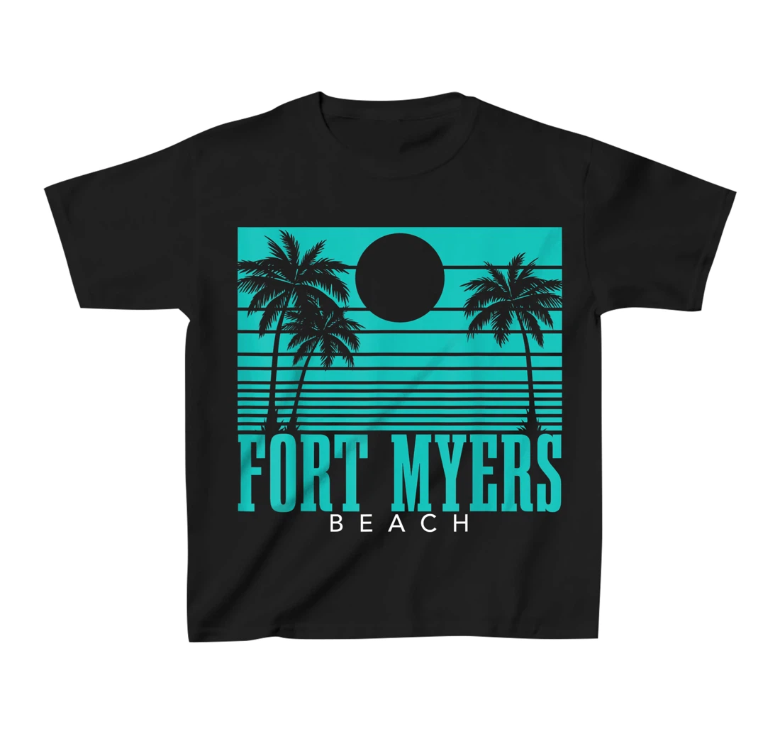 Fort Myers Beach Florida Palm Trees Surf Vintage Retro T-Shirt, Kid T-Shirt and Women T-Shirt