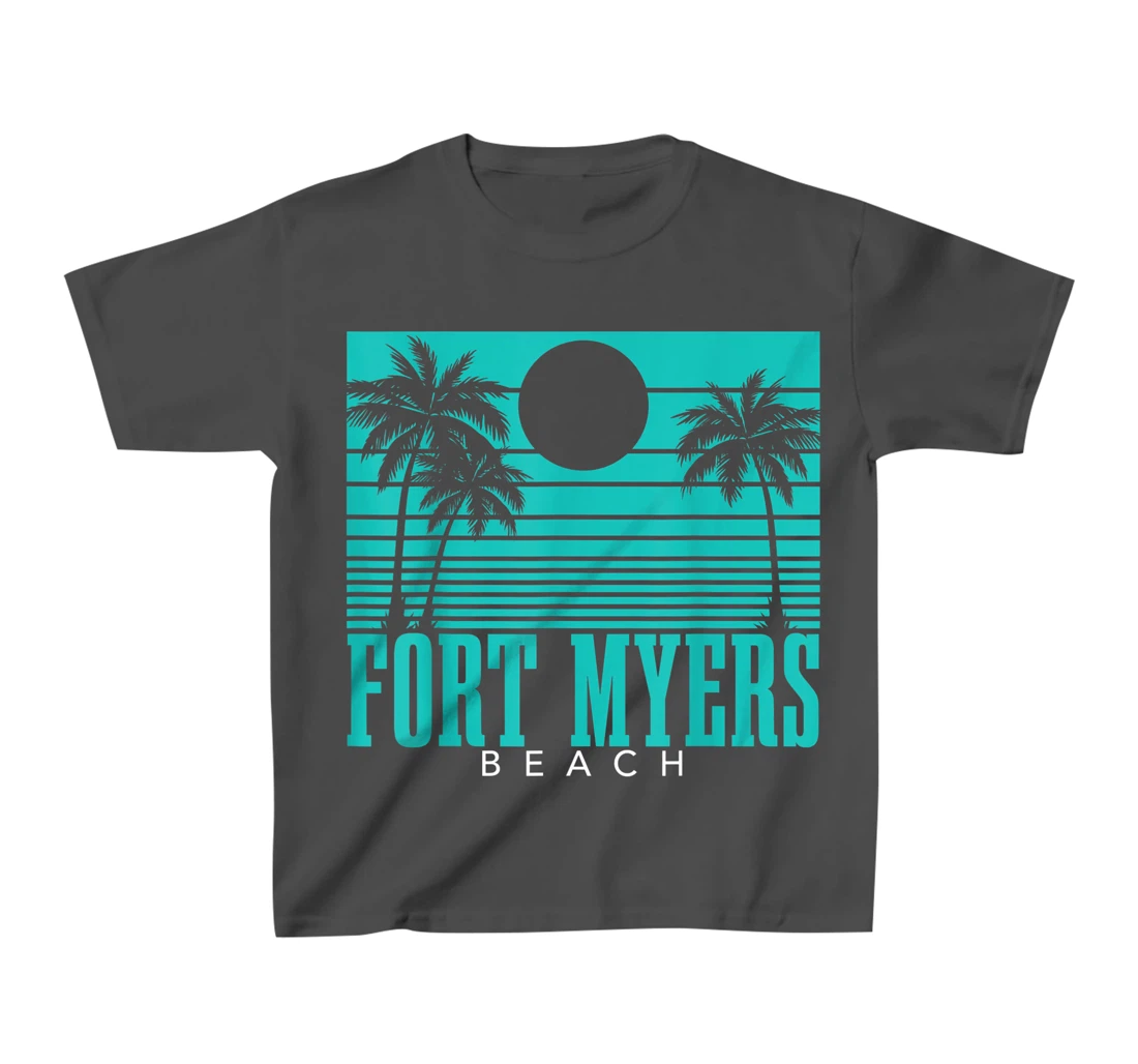 Fort Myers Beach Florida Palm Trees Surf Vintage Retro T-Shirt, Kid T-Shirt and Women T-Shirt