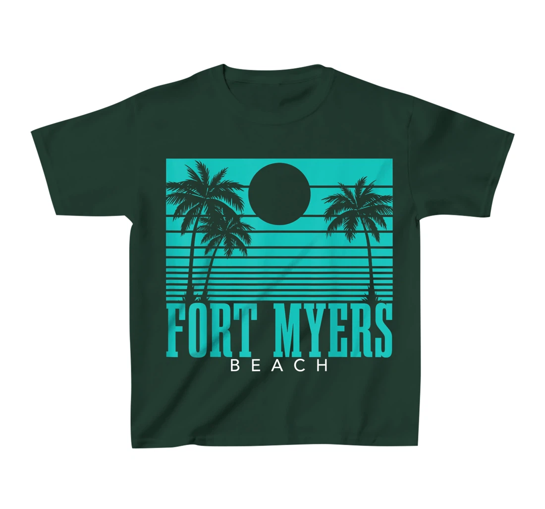 Fort Myers Beach Florida Palm Trees Surf Vintage Retro T-Shirt, Kid T-Shirt and Women T-Shirt