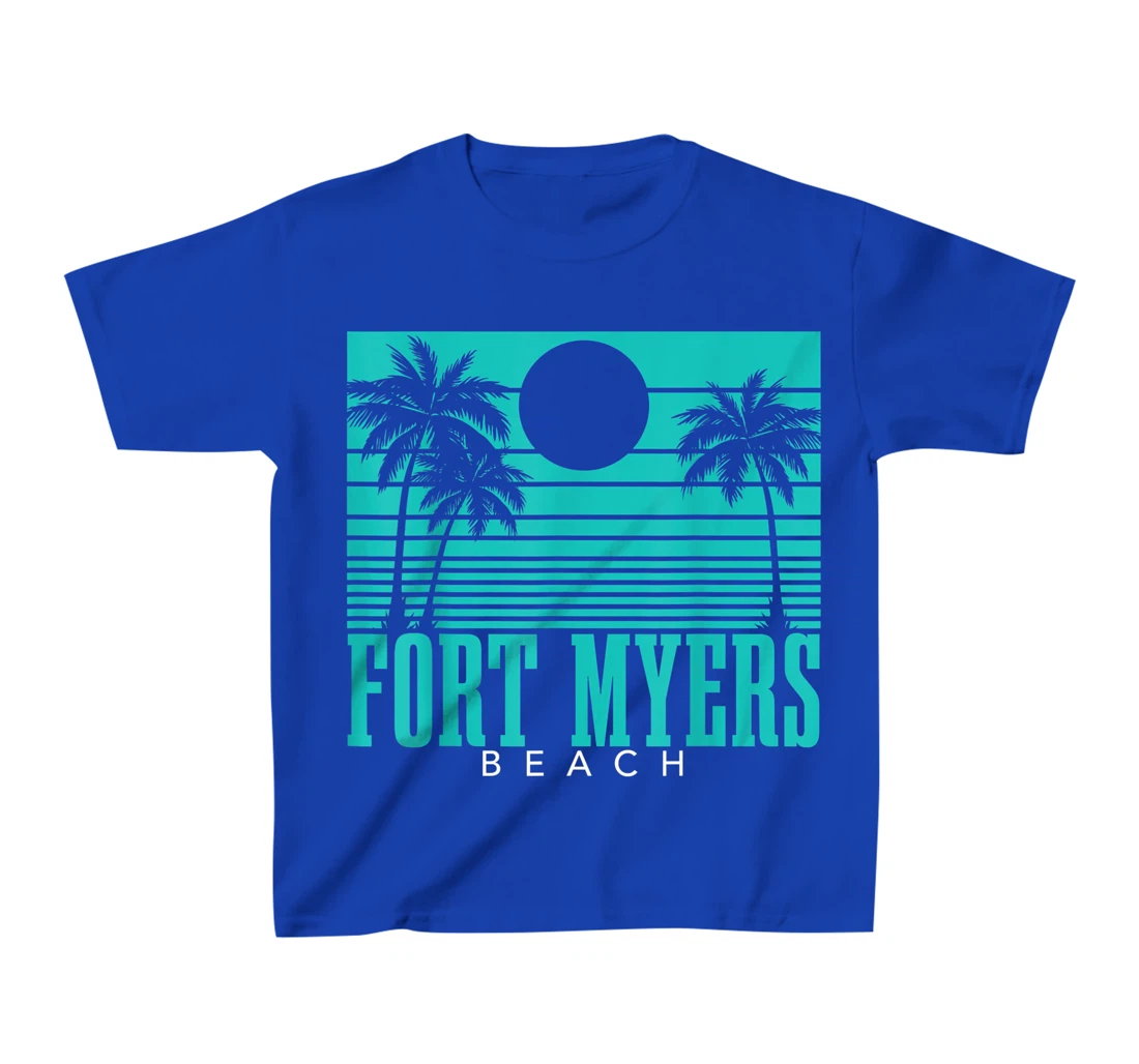 Fort Myers Beach Florida Palm Trees Surf Vintage Retro T-Shirt, Kid T-Shirt and Women T-Shirt