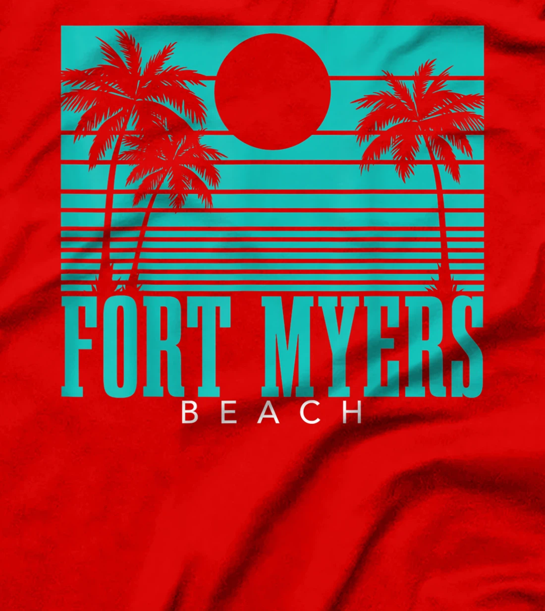 Fort Myers Beach Florida Palm Trees Surf Vintage Retro T-Shirt, Kid T-Shirt and Women T-Shirt