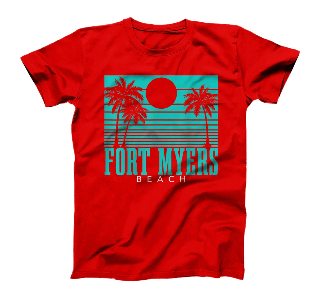 Fort Myers Beach Florida Palm Trees Surf Vintage Retro T-Shirt, Kid T-Shirt and Women T-Shirt