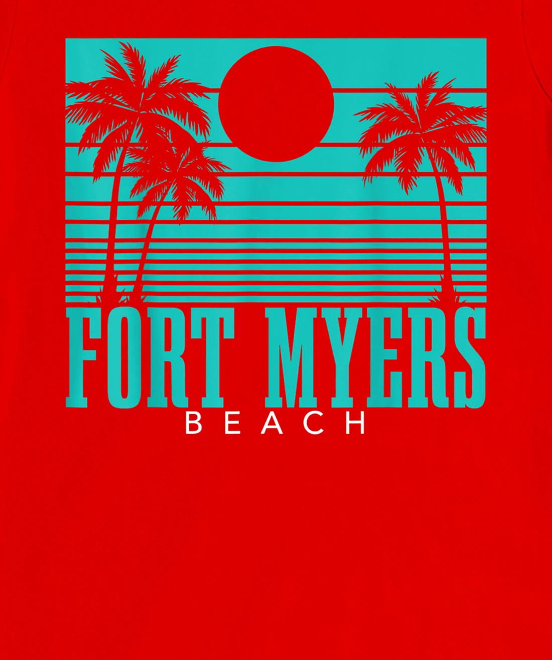 Fort Myers Beach Florida Palm Trees Surf Vintage Retro T-Shirt, Kid T-Shirt and Women T-Shirt