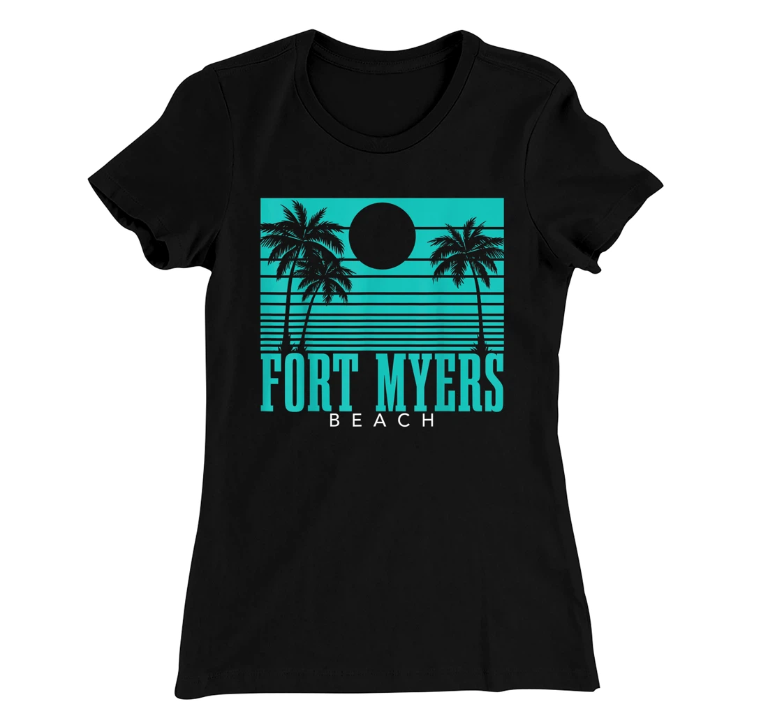 Fort Myers Beach Florida Palm Trees Surf Vintage Retro T-Shirt, Kid T-Shirt and Women T-Shirt