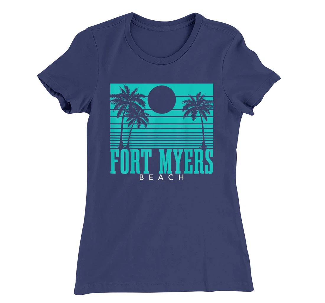 Fort Myers Beach Florida Palm Trees Surf Vintage Retro T-Shirt, Kid T-Shirt and Women T-Shirt