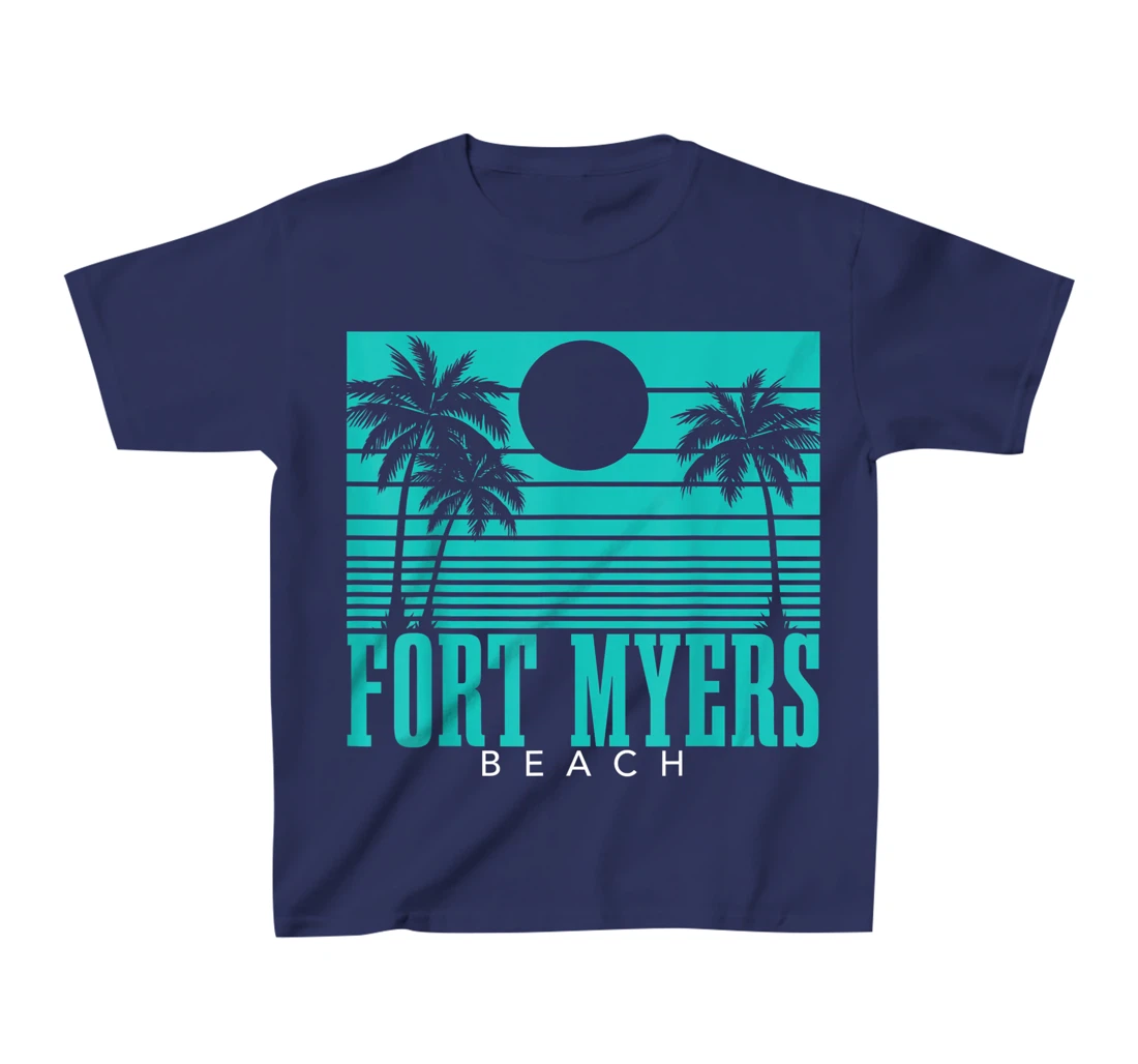 Fort Myers Beach Florida Palm Trees Surf Vintage Retro T-Shirt, Kid T-Shirt and Women T-Shirt