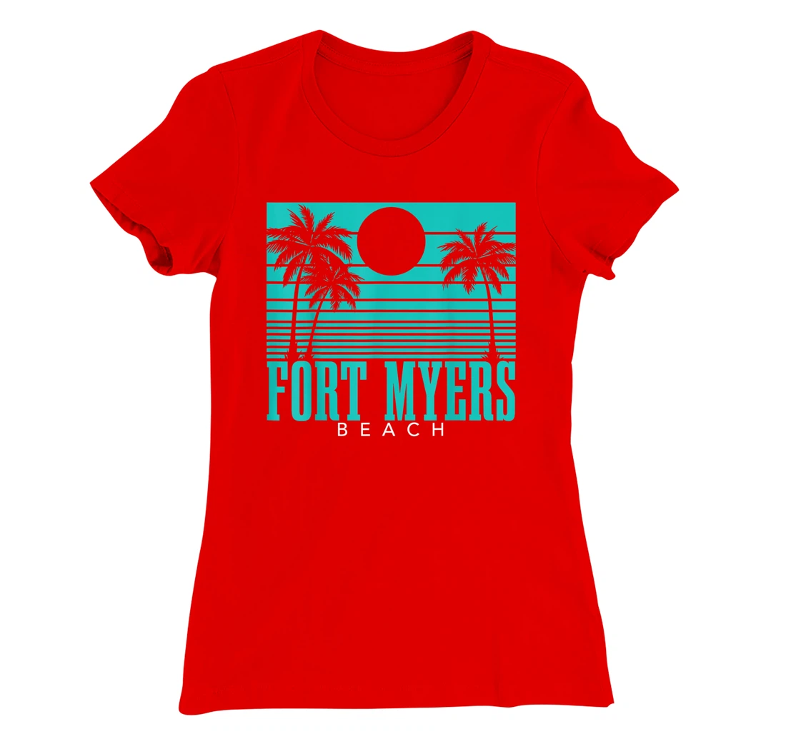 Fort Myers Beach Florida Palm Trees Surf Vintage Retro T-Shirt, Kid T-Shirt and Women T-Shirt