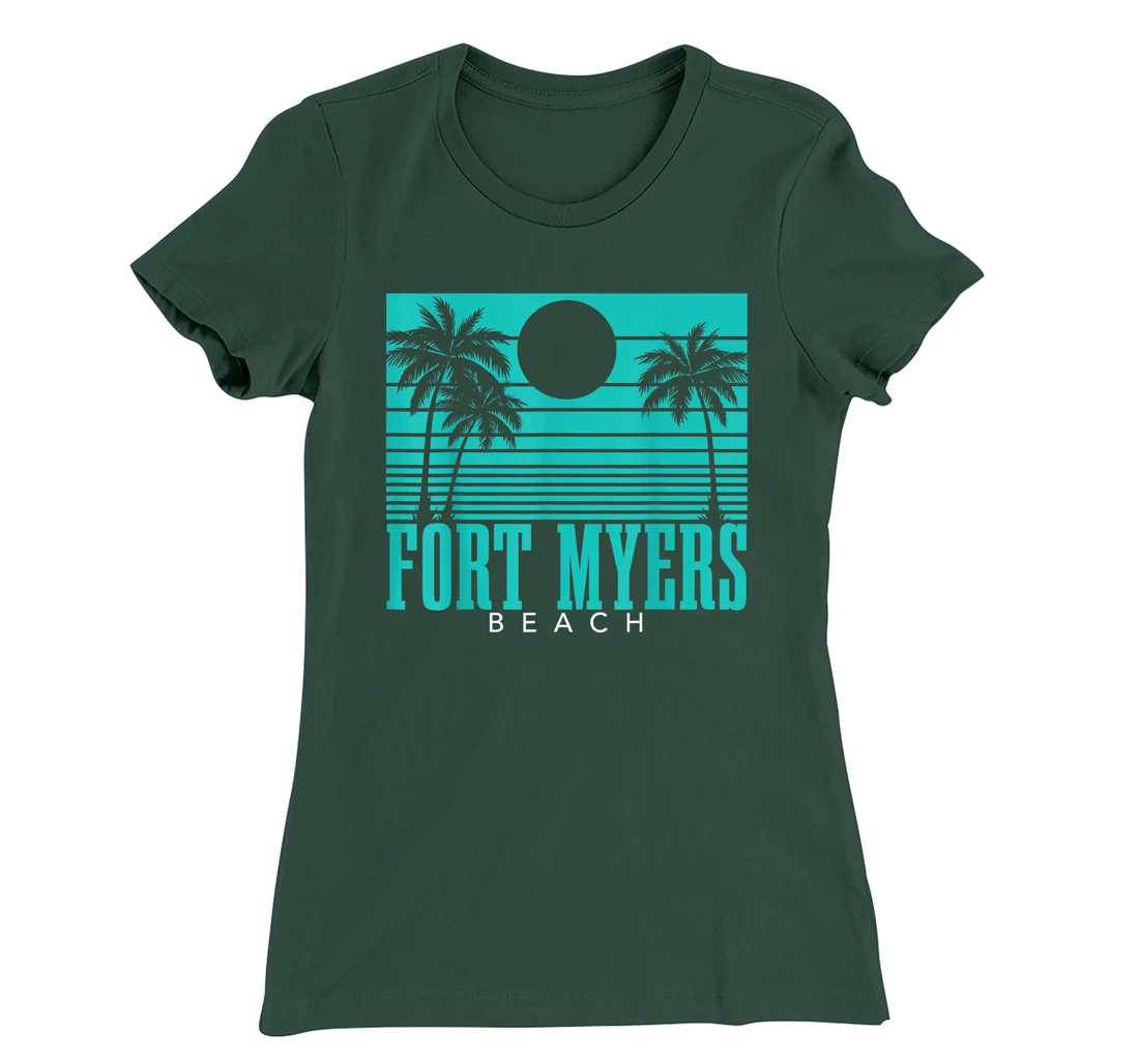 Fort Myers Beach Florida Palm Trees Surf Vintage Retro T-Shirt, Kid T-Shirt and Women T-Shirt