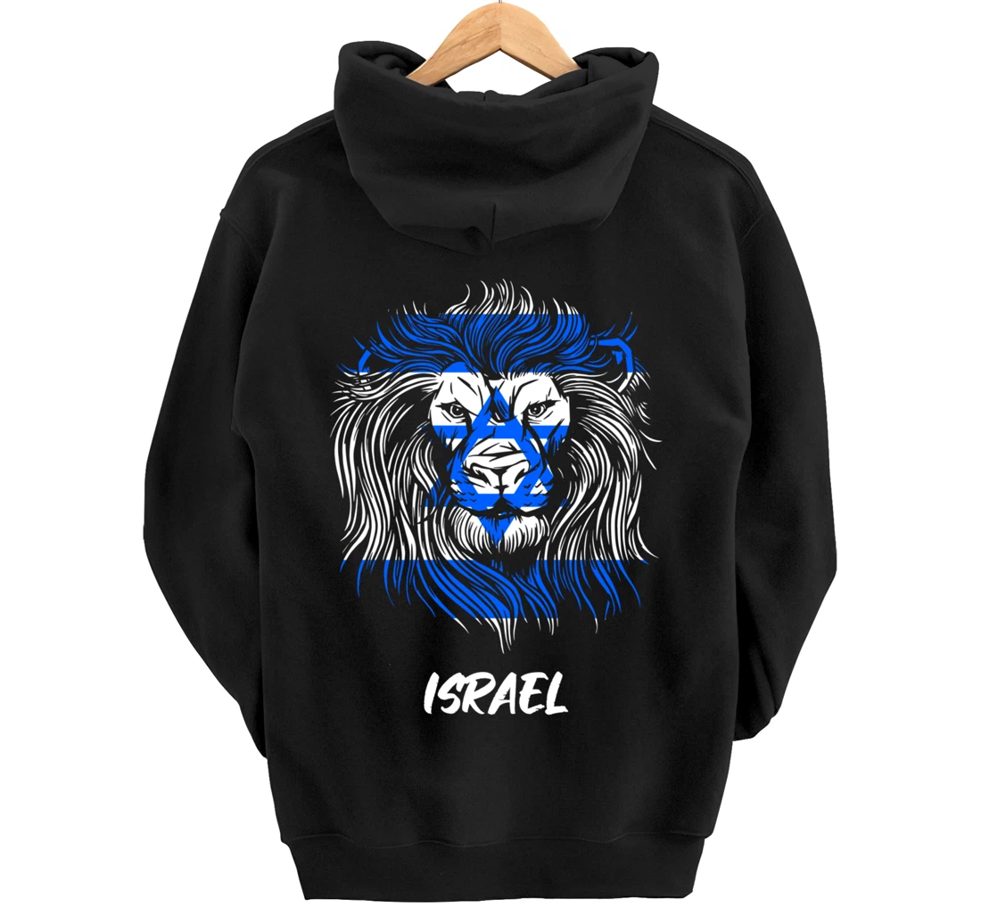 Lion of Israeli Flag of Israel Pullover Hoodie