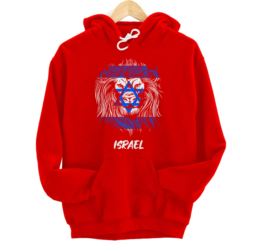 Lion of Israeli Flag of Israel Pullover Hoodie
