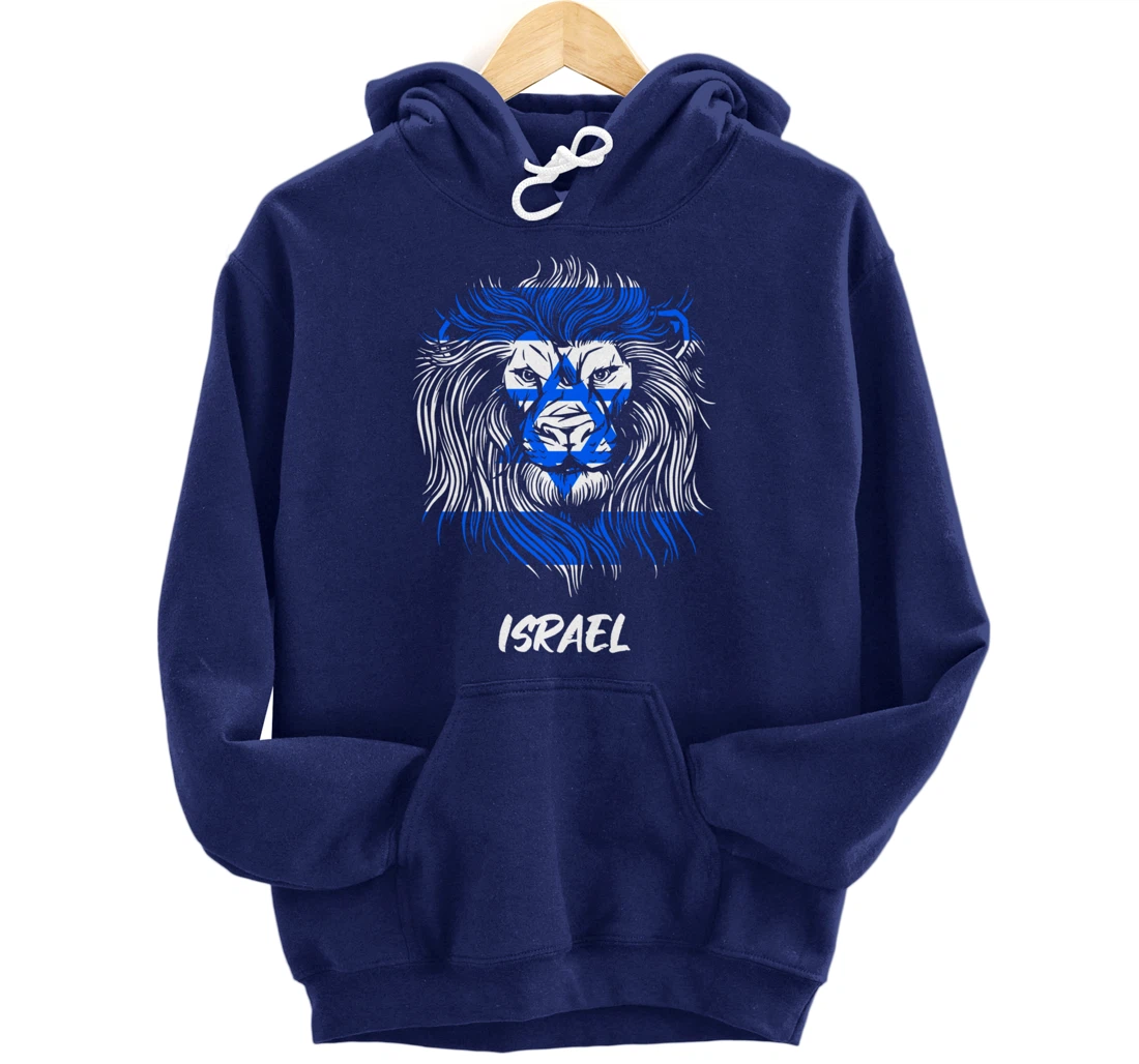 Lion of Israeli Flag of Israel Pullover Hoodie