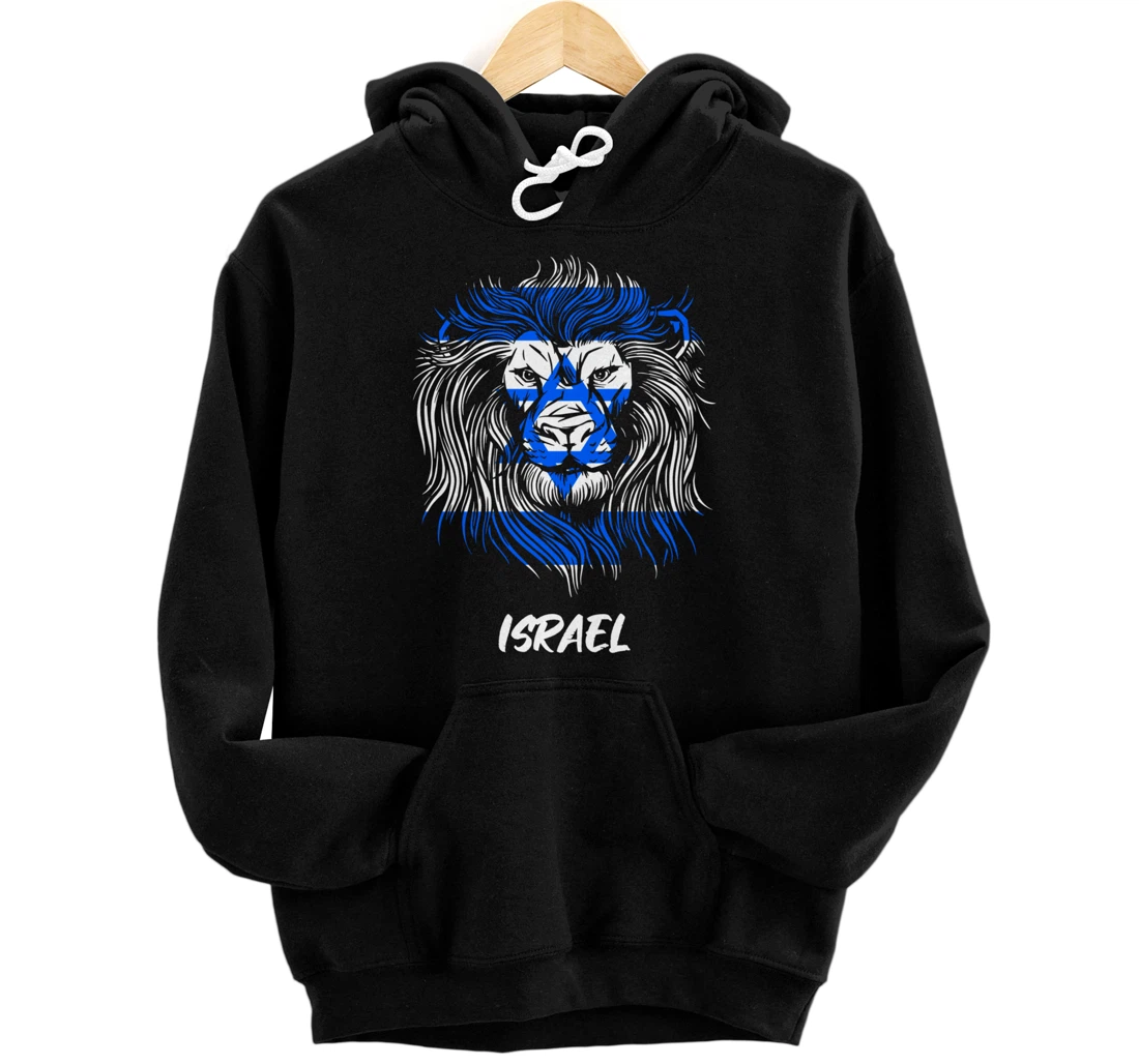 Lion of Israeli Flag of Israel Pullover Hoodie