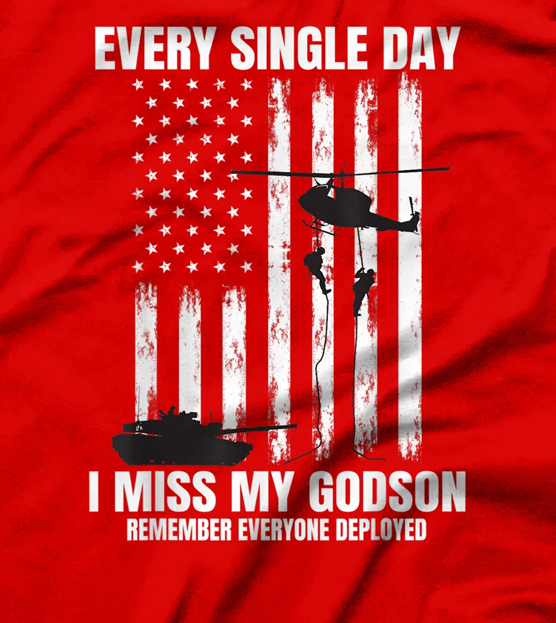 Godson Remember Everyone Deployed RED Friday Military Flag T-Shirt