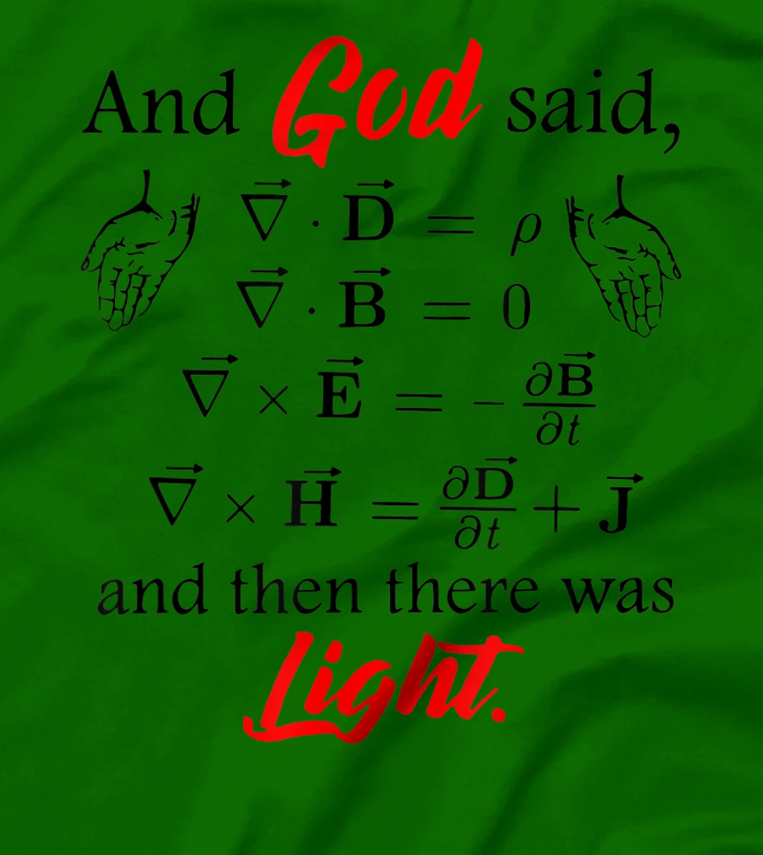 God Said Maxwell Equations and Then There Was Light T-Shirt