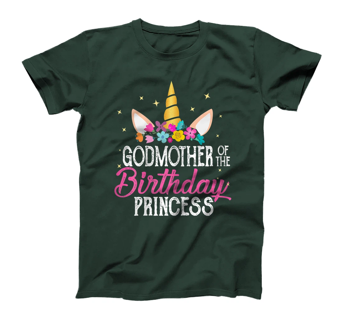 Godmother Of The Birthday Princess Mother Girl Unicorn Bday T-Shirt