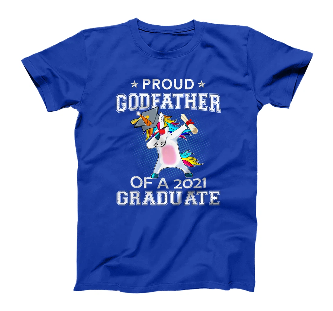 Proud Godfather Of A 2021 Graduate Unicorn Dabbing Gift T-Shirt