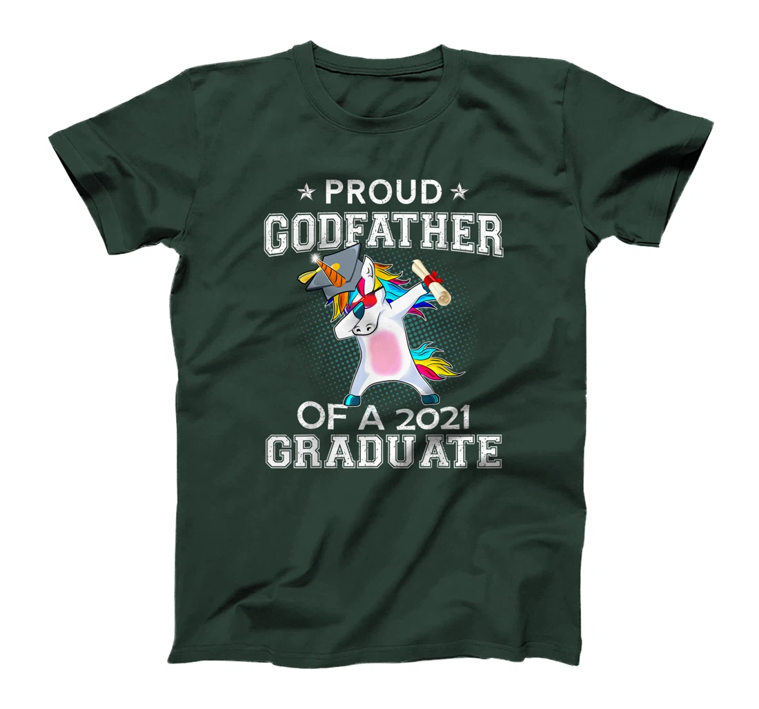 Proud Godfather Of A 2021 Graduate Unicorn Dabbing Gift T-Shirt