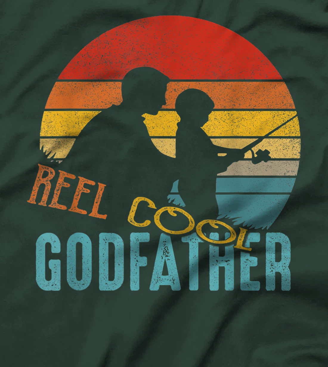 Retro Reel Cool Godfather Fishing Gifts Vintage Fishing T-Shirt