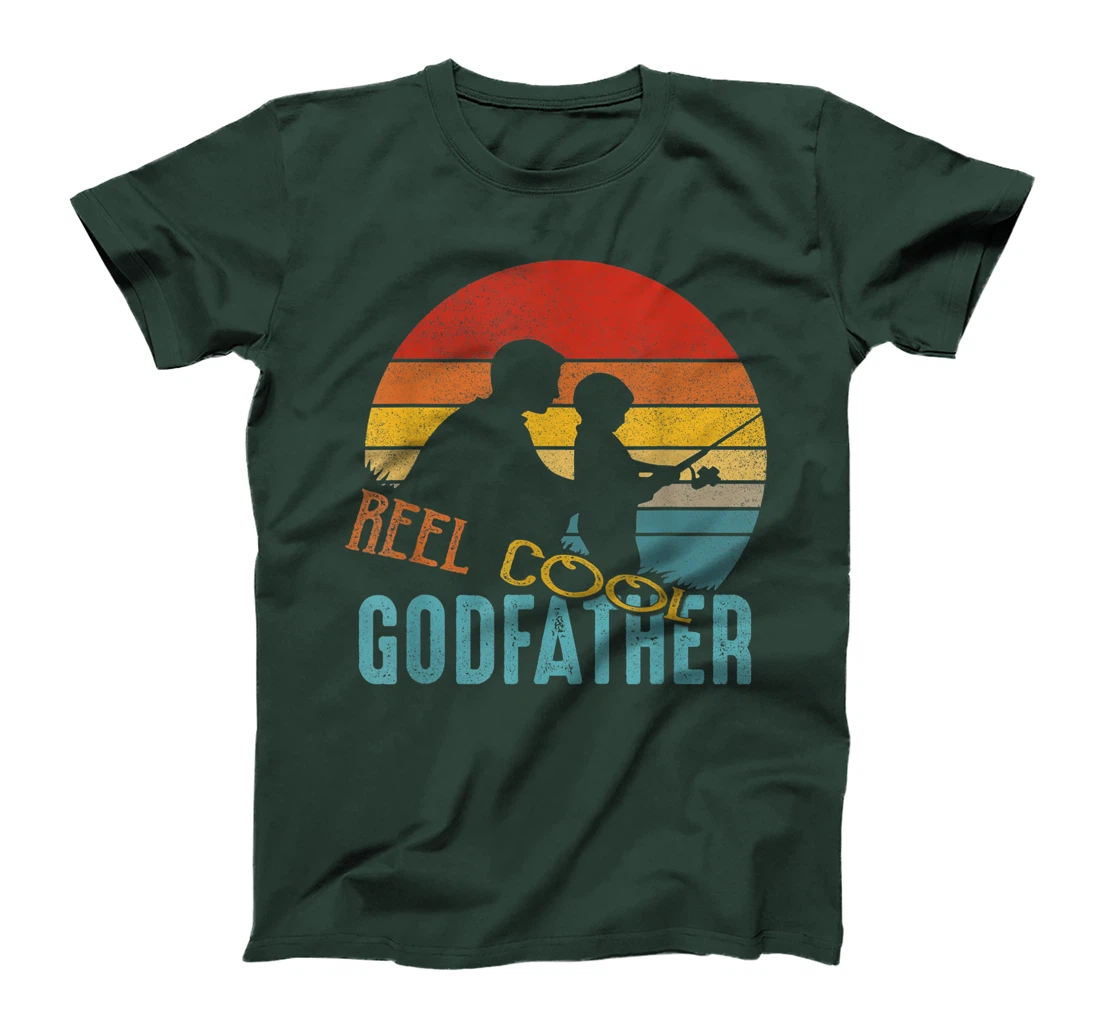 Retro Reel Cool Godfather Fishing Gifts Vintage Fishing T-Shirt