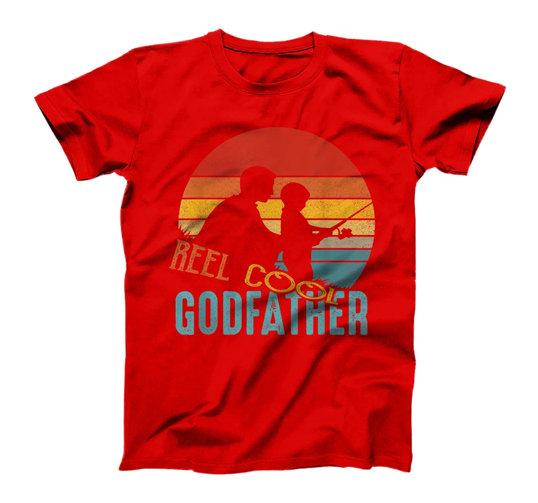 Retro Reel Cool Godfather Fishing Gifts Vintage Fishing T-Shirt