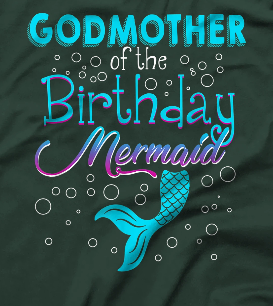 Godmother Of The Birthday Mermaid Funny Matching Family T-Shirt