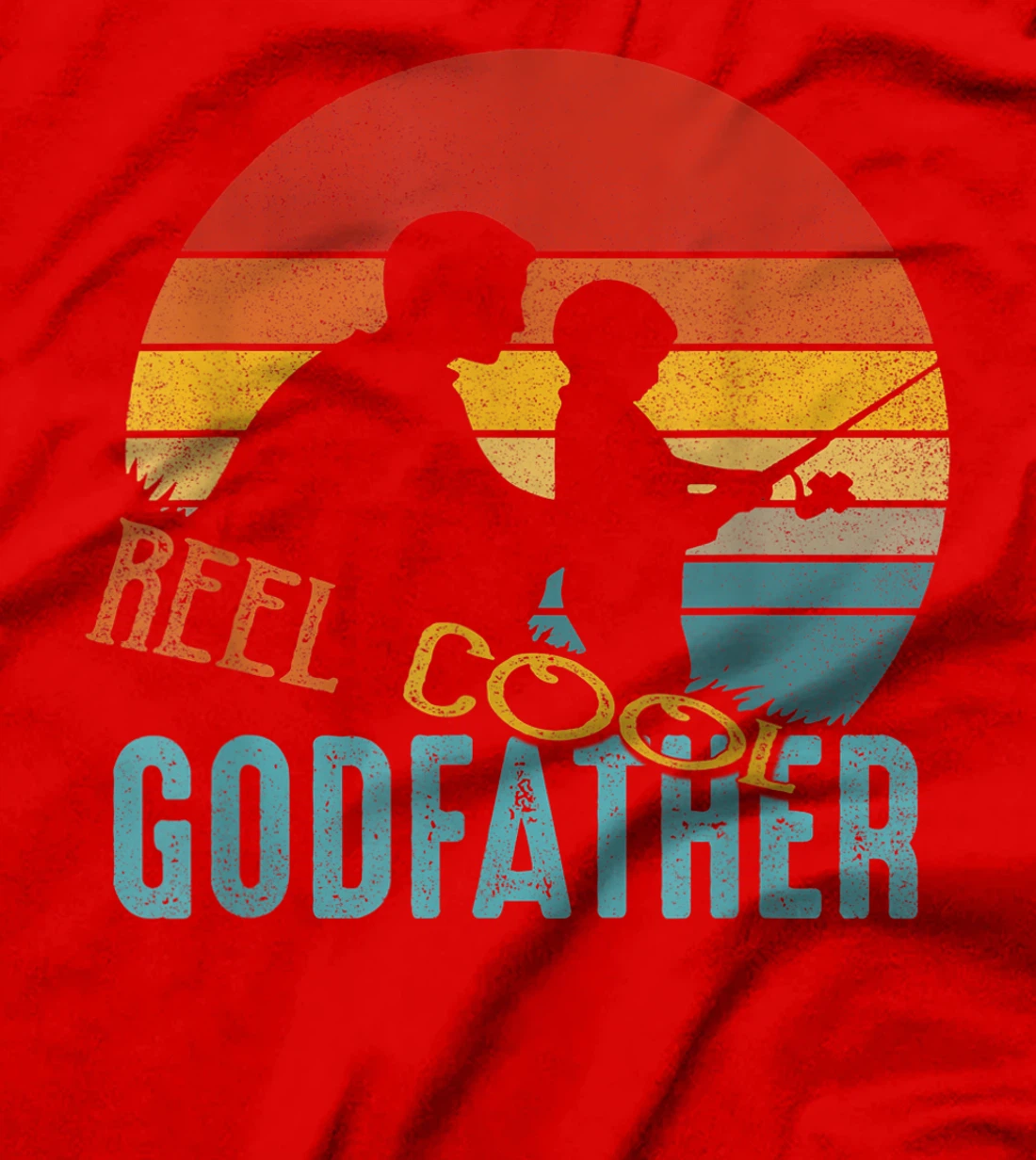 Retro Reel Cool Godfather Fishing Gifts Vintage Fishing T-Shirt