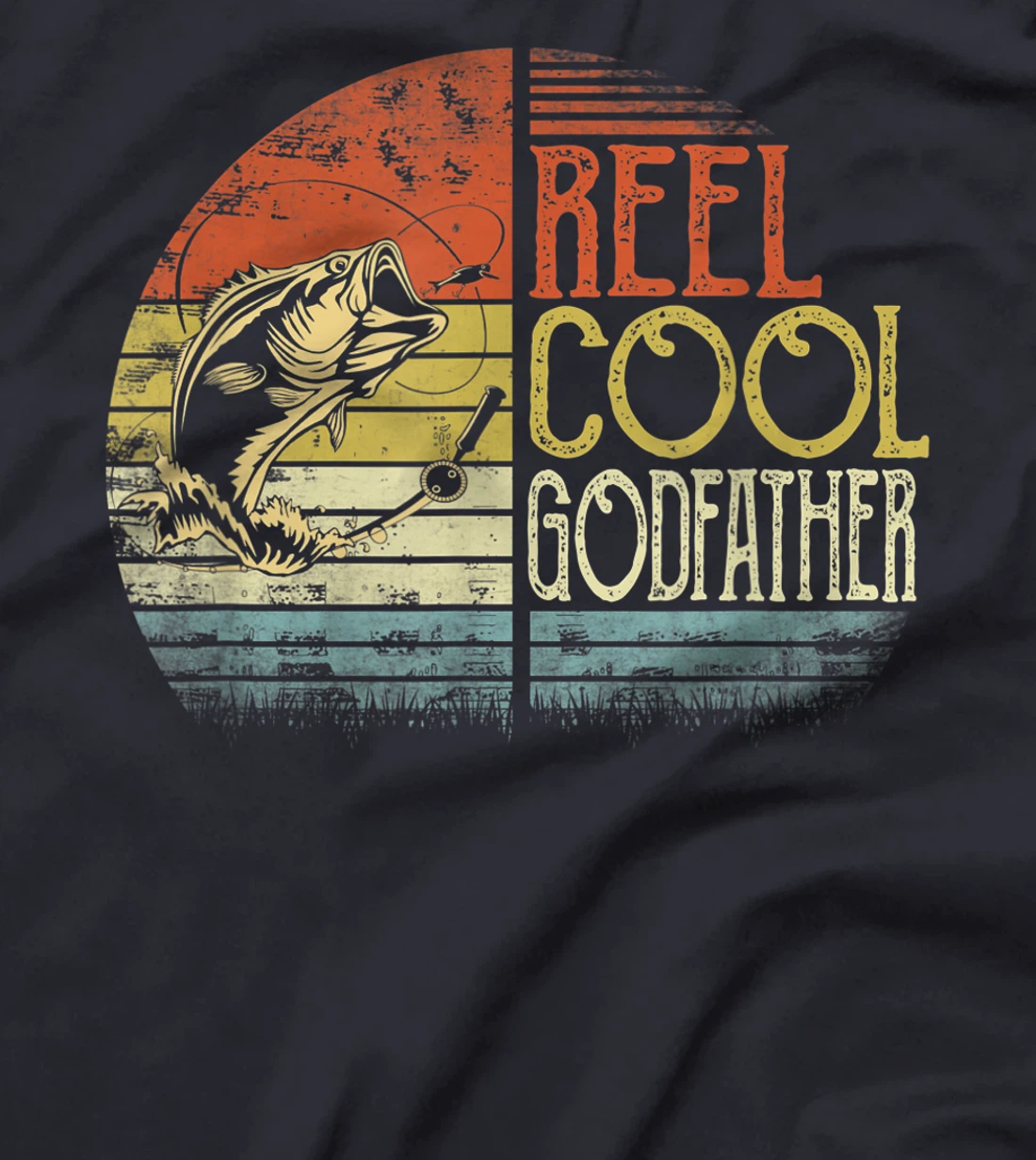 Fishing Reel Cool Godfather Fisherman Daddy Father's Day T-Shirt