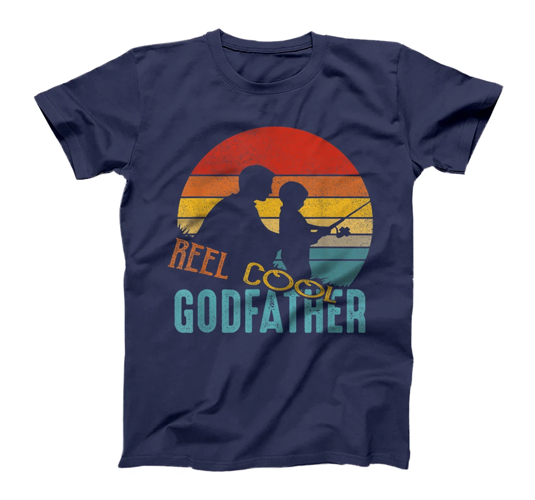 Retro Reel Cool Godfather Fishing Gifts Vintage Fishing T-Shirt